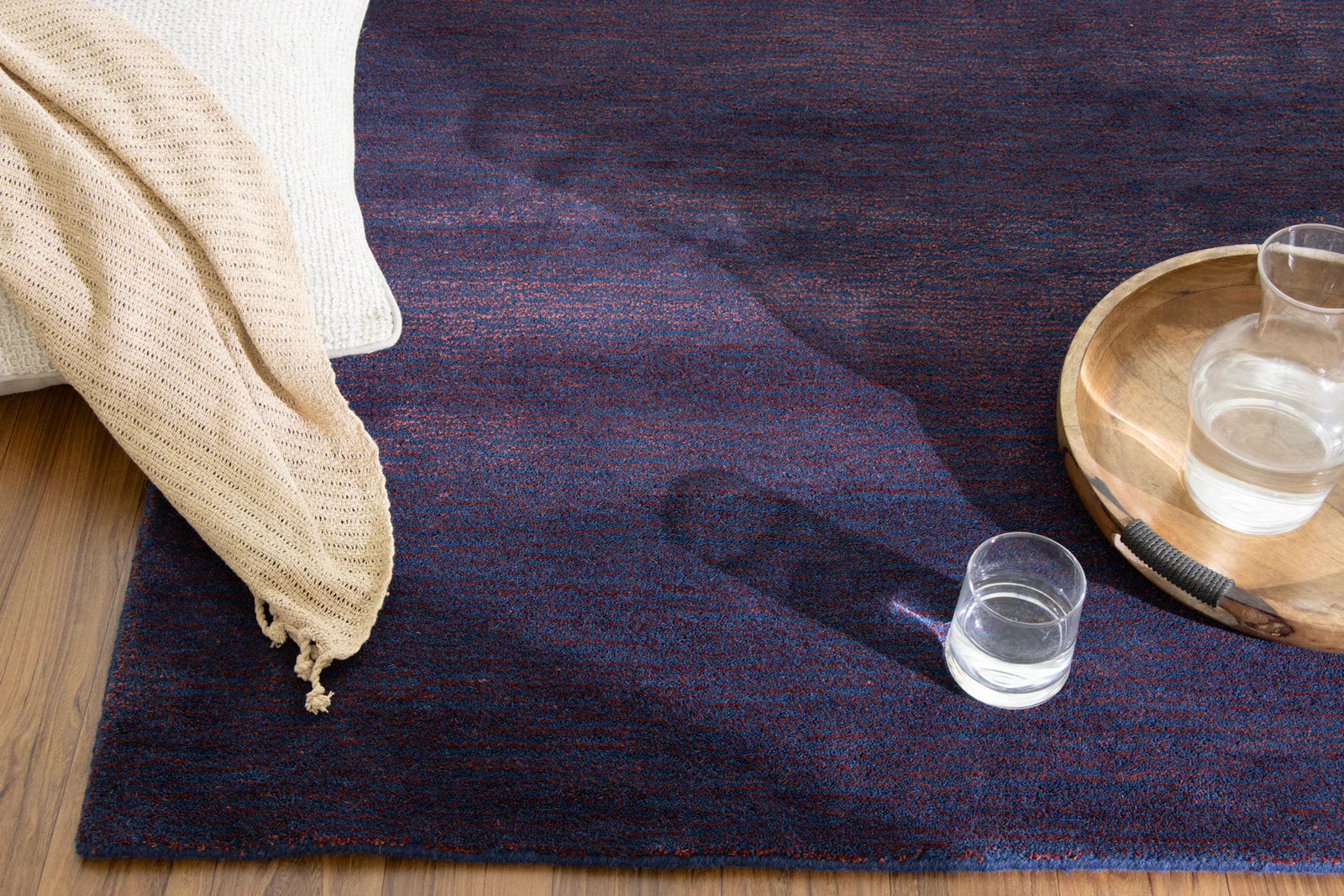 Bordeaux rug in living room setting