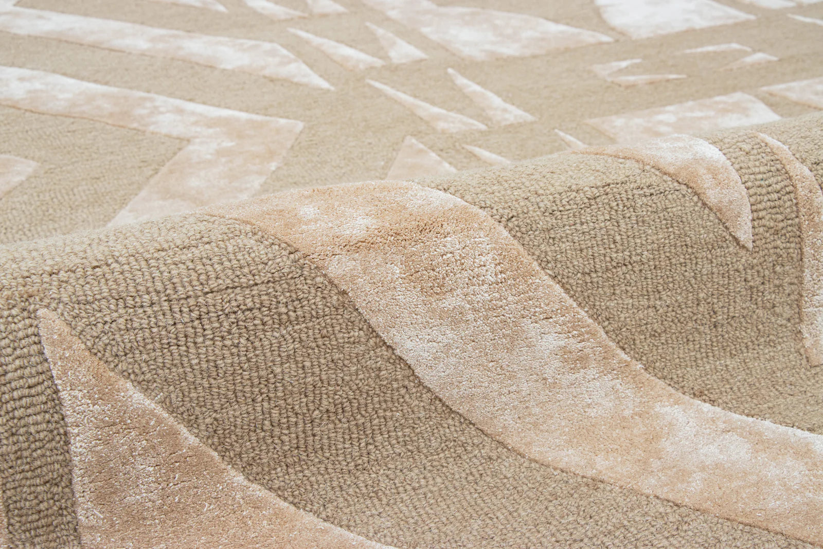 Close-up of hand-tufted New Zealand wool texture