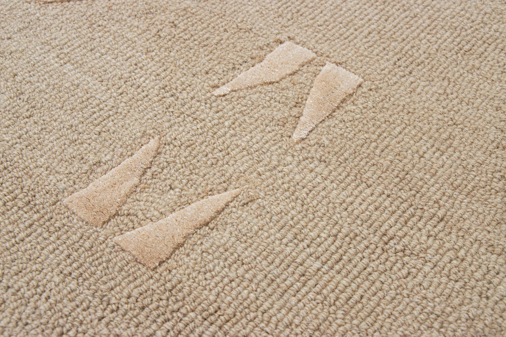 Close-up of hand-tufted New Zealand wool texture