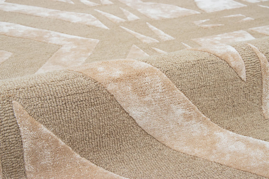 Close-up of hand-tufted New Zealand wool texture